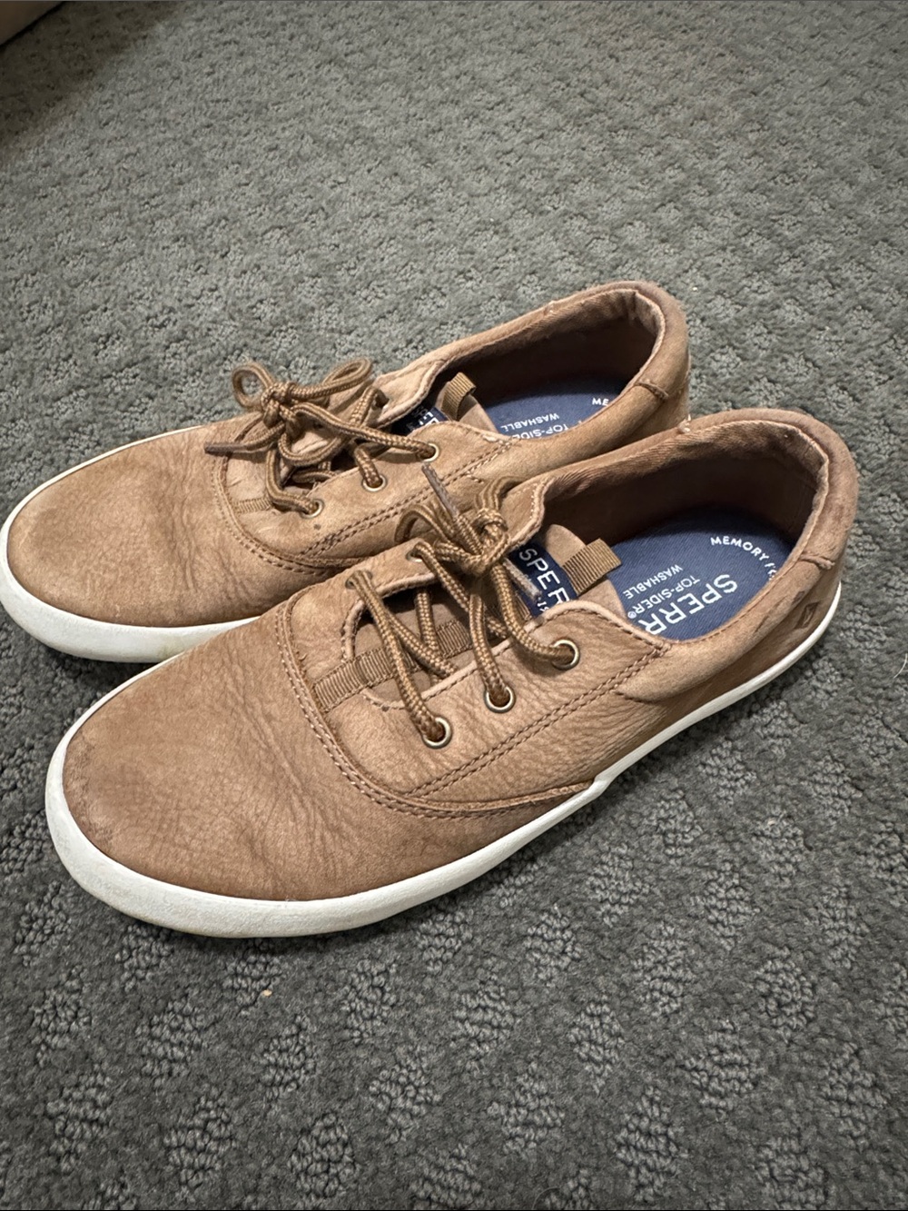 Sperry Top-Sider Kids Size 3 Tan Brown Leather Boat Shoes